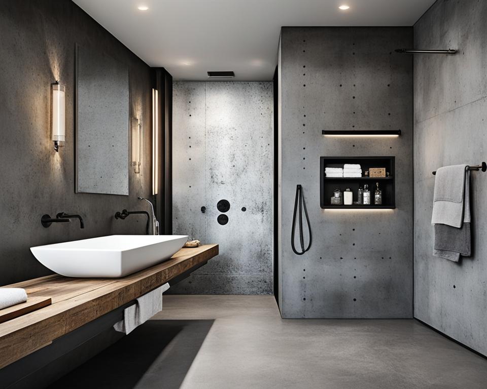 concrete accents bathroom