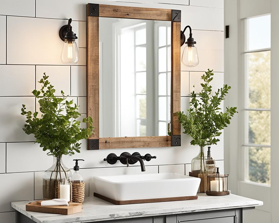 farmhouse-style bathroom mirrors