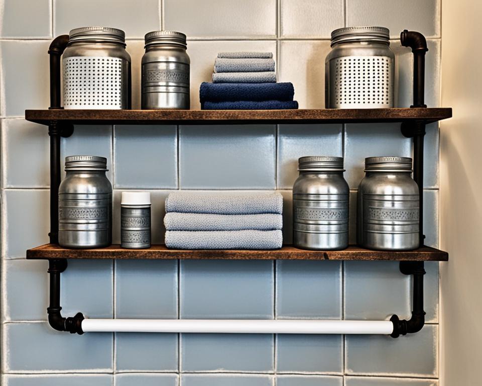 galvanized metal bathroom shelves