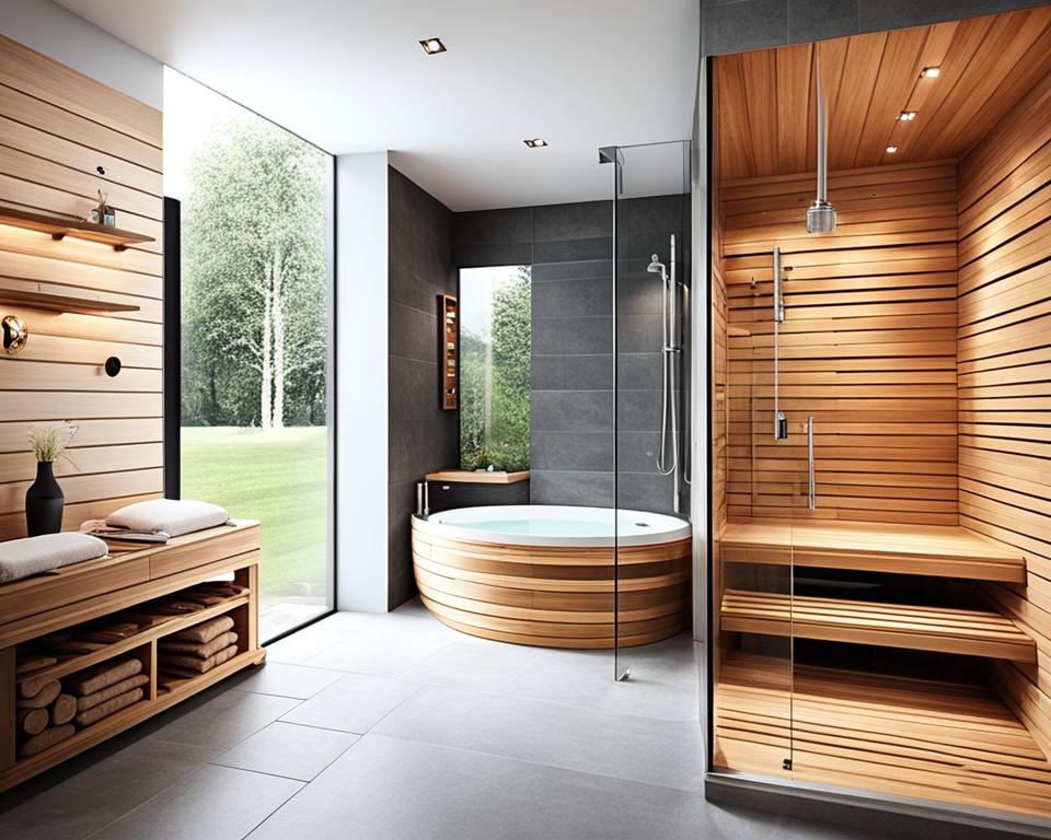 sauna bath combo decor ideas