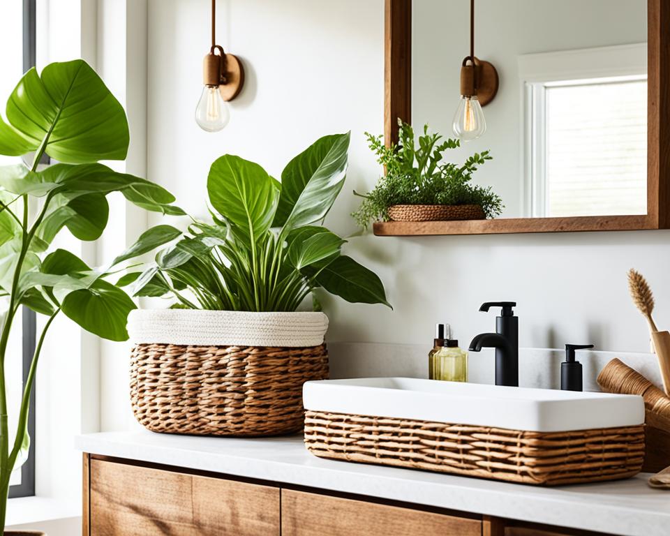 woven basket bathroom storage