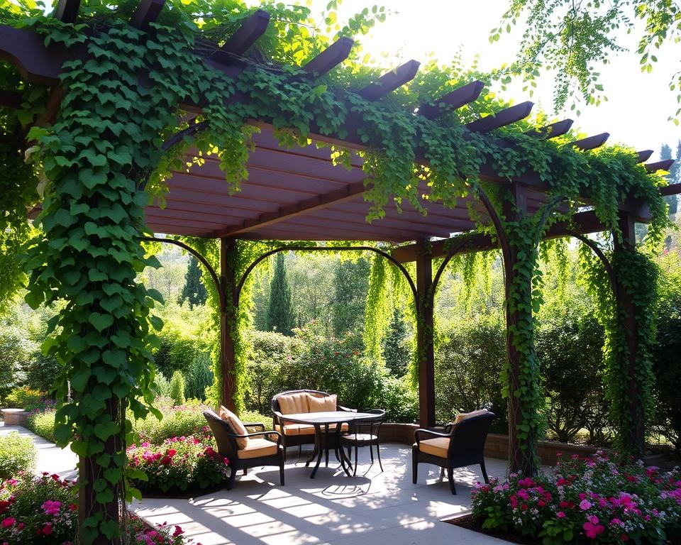 Pergola with landscaping